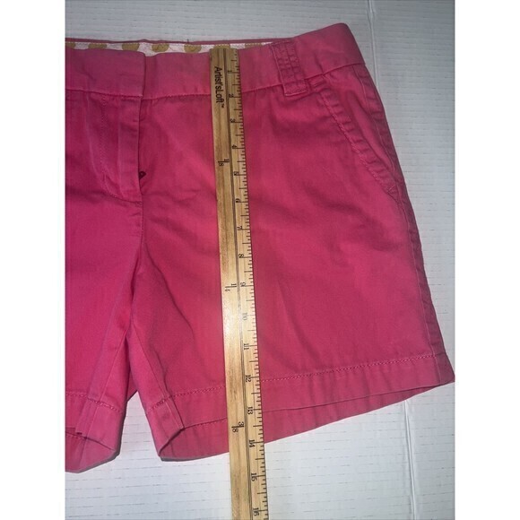 J Crew Womens Shorts 6 Pink Chino Flat Front Zip Pockets Hook Eye Solid Cotton - Picture 4 of 6
